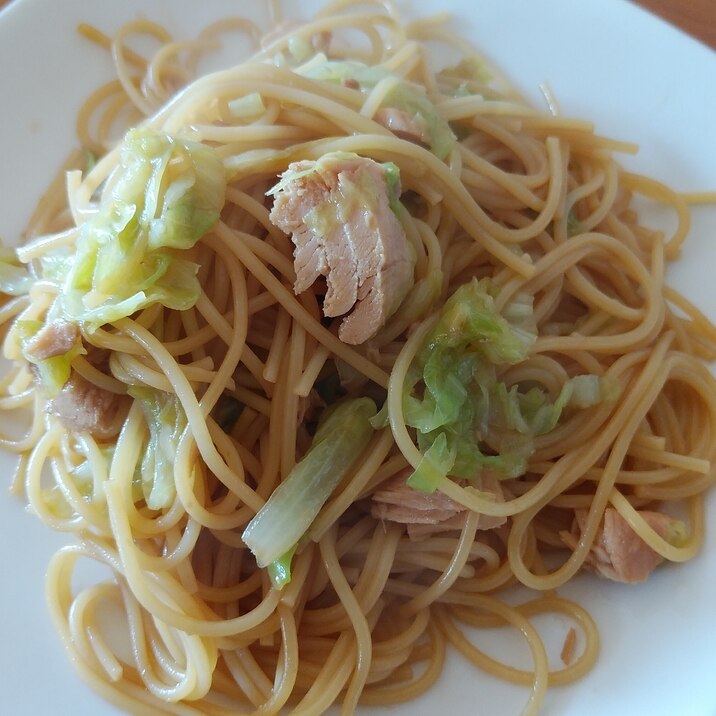 すぼらメシ＊在宅メシ＊ツナキャベツ和風パスタ